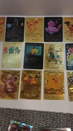 Pokemon Art Gold Foil Metal Charizard Pikachu Mewtwo Mew Zacian x15 English - Image 3