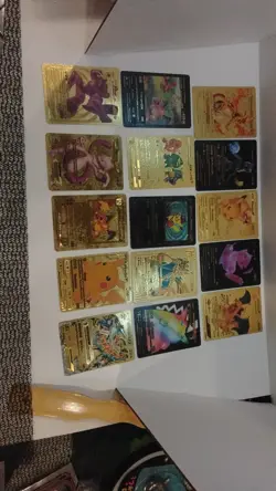 Pokemon Art Gold Foil Metal Charizard Pikachu Mewtwo Mew Zacian x15 English - Image 4