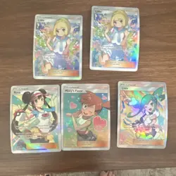 Pokemon TCG Trainer Supporter Holo Lot - Lillie, Rosa, Misty, Lisia - 5 Cards - Image 1