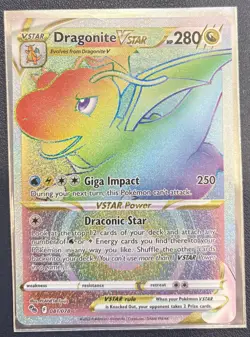 Dragonite VSTAR 081/078 Pokemon Go Ultra Rare Rainbow Pokemon Card NM - Image 1