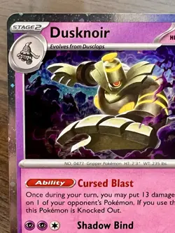 Dusknoir - Prize Pack Series 7 - Shrouded Fable Cosmos Holo Pokemon Card NM - Image 2