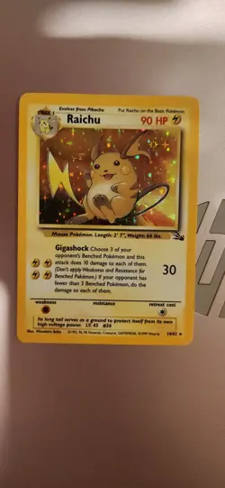 Pokemon TCG Raichu 14/62 Fossil Holo Rare LP-NM - Image 1