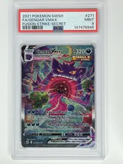 2021 Pokemon SWSH Fusion Strike Gengar VMAX Alternate Art 271/264 PSA 9 - Image 1