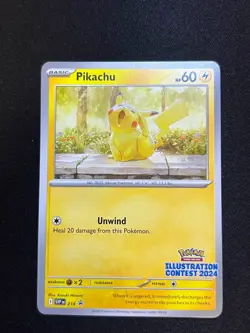 2025 POKEMON SVP EN-SV PROMO 214 PIKACHU ILLUSTRATION CONTEST 2024 NM LOT OF 2 - Image 2