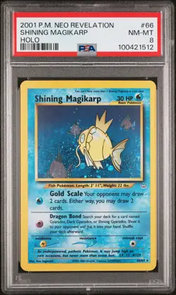2001 POKEMON NEO REVELATION #66 SHINING MAGIKARP-HOLO PSA 8 - Image 1