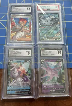 Pokemon 4 Graded Card Lot - CGC Gem Mint 10, Crispin 164, Espeon V 35/69, &more - Image 1