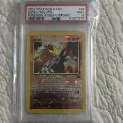 Pokemon Entei 34 Pokemon 3 Movie Promo Reverse Holo Promo PSA 9 2001 - Image 1