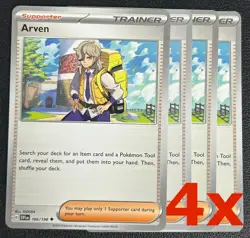 4x Arven 166/198 x4 Scarlet & Violet Pokemon TCG Playset - Image 1