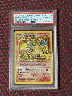 2021 Pokemon Celebrations Charizard-Holo Classic Coll. #4 GEM MT PSA 10 Base Set - Image 1