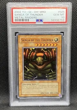 56996759 YUGIOH! PSA 10 2002 Sanga of the Thunder MRD-025 Super Rare Low Pop 16 - Image 1