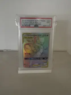Pokemon Mewtwo Mew GX TCG Card 242/236 Unified Minds PSA 9 Mint - Image 1