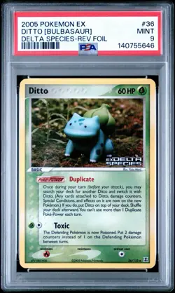 PSA 9 BULBASAUR 36/113 | Delta Species Reverse Stamped Graded Pokemon Card - Image 1