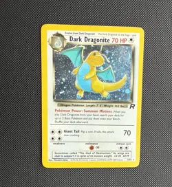 Pokemon 2000 WOTC Team Rocket Dark Dragonite Holo Card 5/82 - Image 1