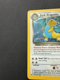 Pokemon 2000 WOTC Team Rocket Dark Dragonite Holo Card 5/82 - Image 3