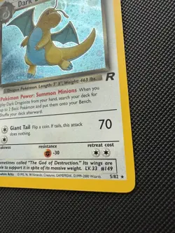 Pokemon 2000 WOTC Team Rocket Dark Dragonite Holo Card 5/82 - Image 5