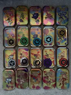 *EMPTY* Pokemon 151 Mini Tin Complete Set - Including Art Cards & Coins NO PACKS - Image 1
