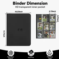Trading Card Binder, Premium 9-Pocket Double Sided 540 Pocket PU Card Collect - Image 2
