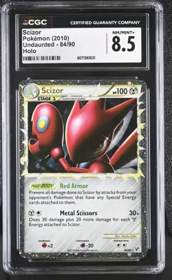CGC 8.5 Scizor 2010 Undaunted 84/90 Holo Pokemon Card - Image 1