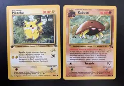Pokemon Wizards W Stamp Promo Card Lot Pikachu 1st Edition Jungle Kabuto Fossil - Image 1