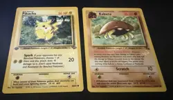 Pokemon Wizards W Stamp Promo Card Lot Pikachu 1st Edition Jungle Kabuto Fossil - Image 2