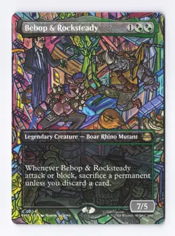 Bebop & Rocksteady (Borderless) 0204 (R) MTG Teenage Mutant Ninja Turtles (TMT) - Image 1