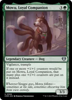 NM Mowu, Loyal Companion, MTG, Commander Masters, Magic the Gathering, 306 - Image 1