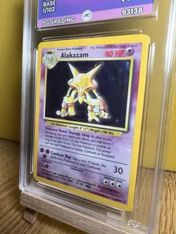 Pokemon Alakazam Card 1/102 Base Set Unlimited Holo Rare 1999 Graded PG 4 VG-EX - Image 3