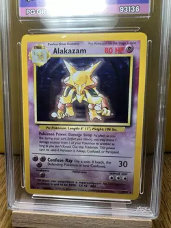 Pokemon Alakazam Card 1/102 Base Set Unlimited Holo Rare 1999 Graded PG 4 VG-EX - Image 4