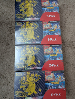 Pokemon Surging Sparks Elite Trainer Box + Booster Bundle Costco 2-pack LOT OF 4 - Image 1