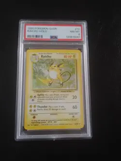 1999 Pokemon Game Raichu 014/102 Base Set Holo PSA 8 - Image 1