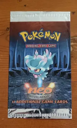 Pokemon TCG WoTC - Neo Revelation *EMPTY BOOSTER PACK* Misdreavous Wrapper 2001 - Image 1
