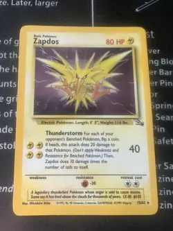 Zapdos 15/62 Fossil Set HOLO/FOIL RARE Unlimited Pokemon WOTC TCG 1999 LP/MP - Image 1
