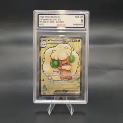 Pokemon White Flare Whimsicott EX Full Art TCG Card 157/086 AGS 8 NEAR MINT-MINT - Image 1