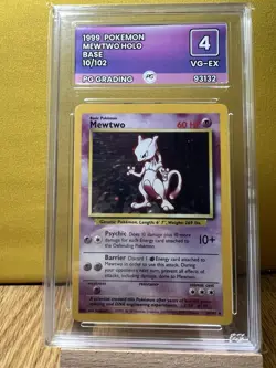 Pokemon Mewtwo Card Base Set 10/102 Rare Holo Graded PG 4 VG-EX - Image 1