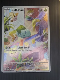 Pokemon TCG Bulbasaur Holo Card Stellar Crown Illustration, Rare, 143/142 - Image 1