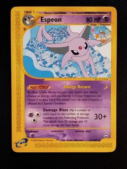(GD-EX) Espeon 11/147 2002 Aquapolis Non Holo Rare Pokemon Card - Image 1