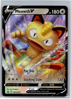 Meowth V Promo SWSH: Sword & Shield Promo Cards SWSH004 NM - Image 1