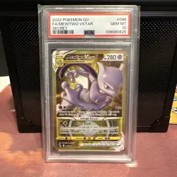 Pokemon Go Mewtwo VSTAR Gold Secret Rare Card PSA 10 086/078 - Image 1