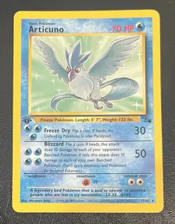 1999 Pokemon TCG Fossil Articuno Rare 1st First Edition Card 17/62 Vintage - Image 1