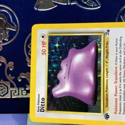 Pokemon TCG 1st Edition Ditto Holo Rare 3/62 1999 Vintage Fossil LP + - Image 3