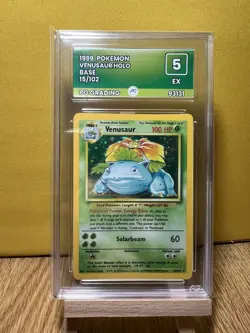 1999 Pokemon Venusaur Holo Rare Card 15/102 Base Set Graded PG 5 EX - Image 1