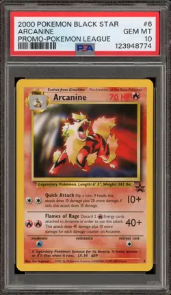 Pokemon Arcanine League Black Star Promo #6 PSA 10 Gem Mint - Image 1
