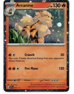 Pokemon Arcanine SVP011 SVP Black Star Promos Cosmos Holo Rare Promo Card 💎 - Image 1