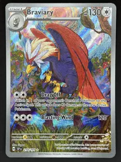 Pokemon TCG Braviary Illustration Rare- 214/191 - SV08: Surging Sparks Near Mint - Image 1
