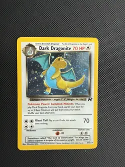 Pokemon 2000 WOTC Team Rocket Dark Dragonite Holo Card 5/82 - Image 1