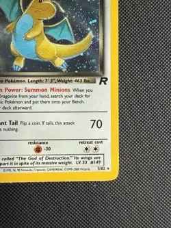 Pokemon 2000 WOTC Team Rocket Dark Dragonite Holo Card 5/82 - Image 3