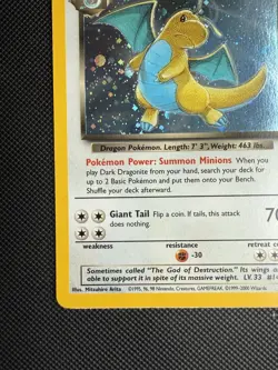 Pokemon 2000 WOTC Team Rocket Dark Dragonite Holo Card 5/82 - Image 5