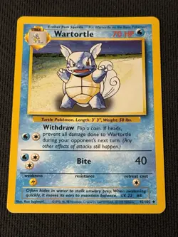 Wartortle 42/102 - Pokemon Base Set Unlimited 2 - Image 1