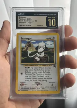 Pokemon 2001 Black Star Promos Smeargle Pokemon League CGC Pristine 10 *POP 1* - Image 1