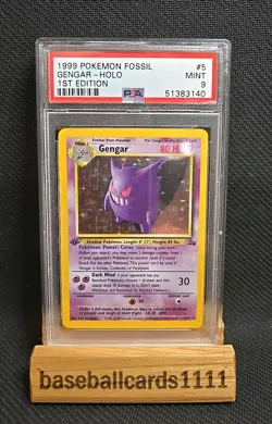 1999 POKEMON FOSSIL 1ST ED #5 GENGAR-HOLO PSA 9 P1 - Image 1